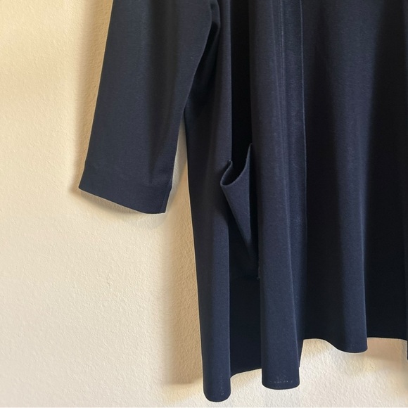 Misook Cardigan Sweater Knit Liquid Black Open Front Minimalist Plus Size 1X - Picture 6 of 14